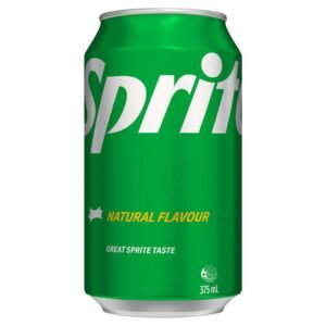 Green Sprite can with white logo and natural flavour label.