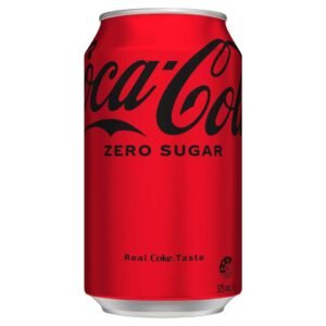 Coca-Cola Zero Sugar can with bold red design and black logo.