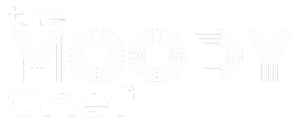The Moody Chef logo with bold white text on black background.