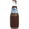 Santa Vittoria Chinotto glass bottle with cap on, close-up view.